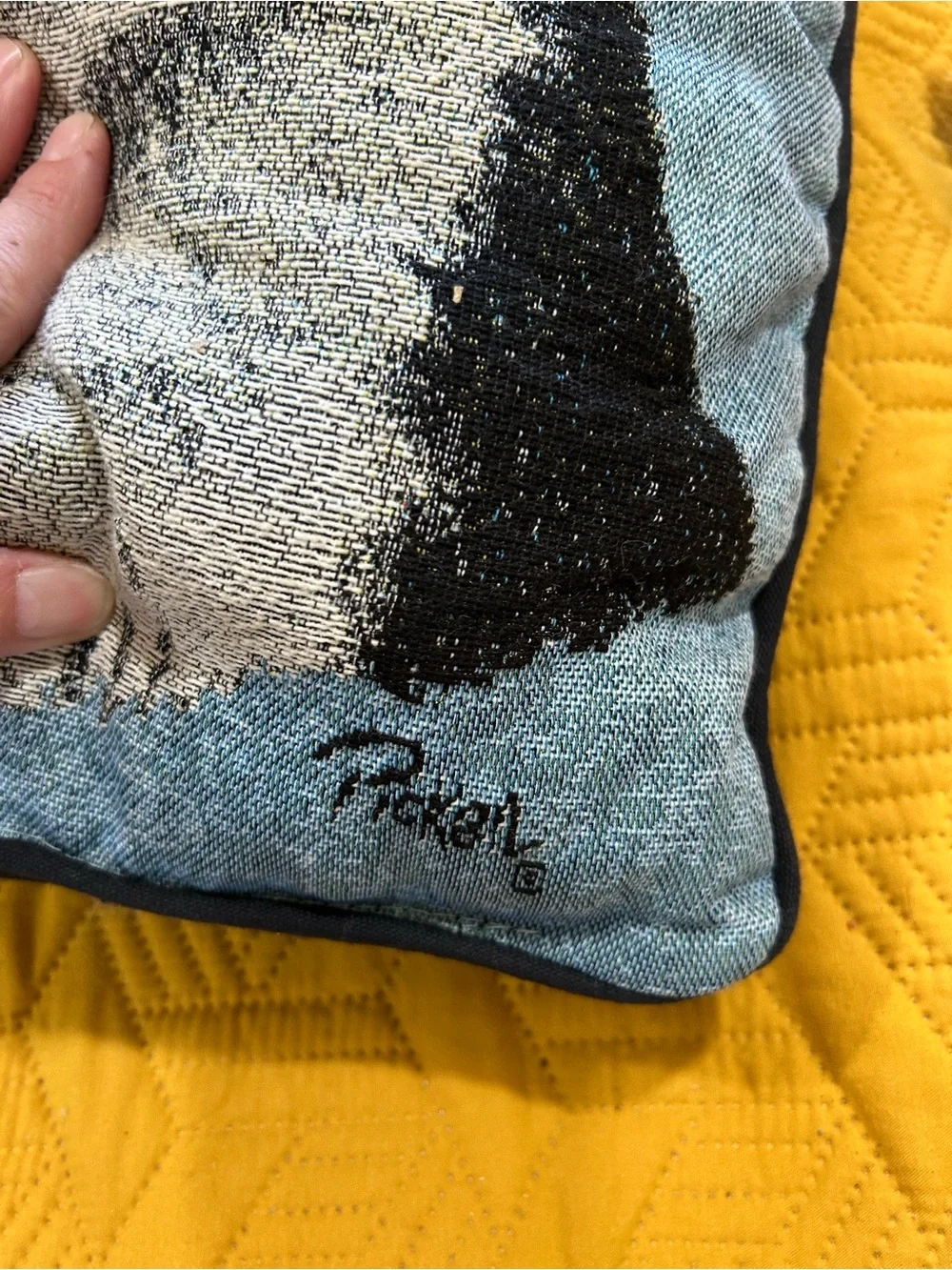 Vintage Blue-Eyed Husky Dog Tapestry Accent Pillow Cushion